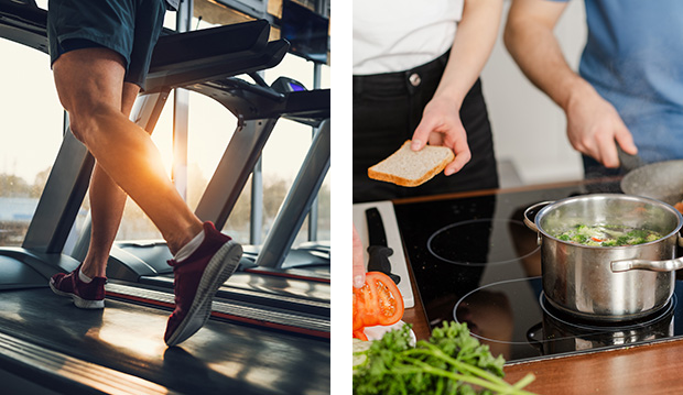 ジムトレーニング、料理写真